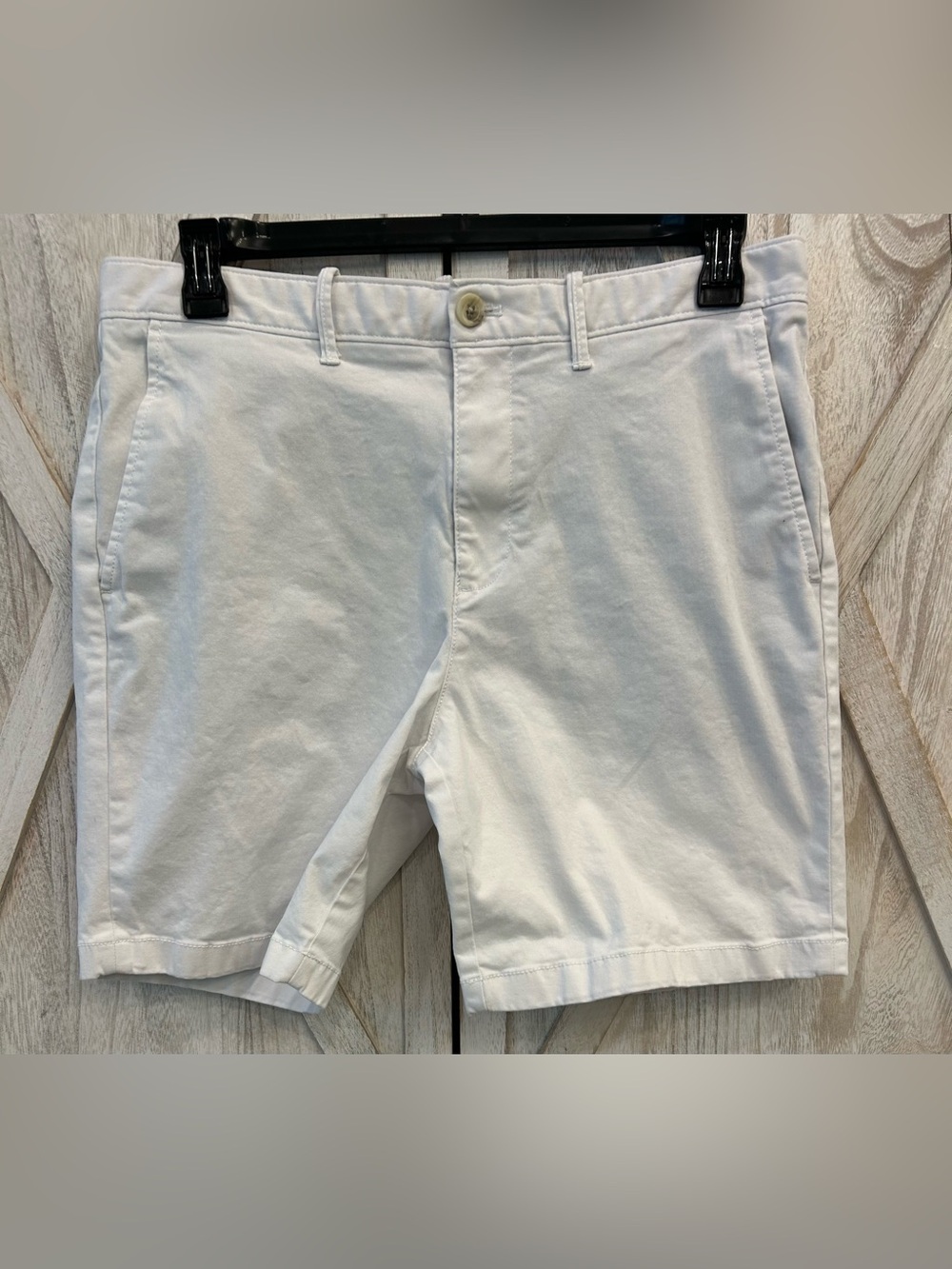 Original Penguin Shorts Mens 34 White Chino Flat Front Cotton Shorts
